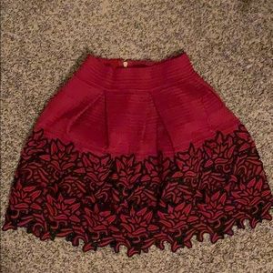 Red Flower Circle Skirt.